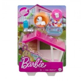 BARBIE SET DE JUEGOS CON MASCOTAS PERRITO BLANCO GRG75