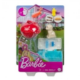 BARBIE SET DE JUEGOS CON MASCOTAS PERRITO BEIGE GRG75