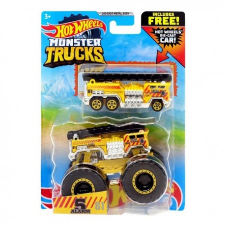 HOT WHEELS MONSTER TRUCK 1:64 DIE CAST - 5 ALARM AMARILLO GRH81