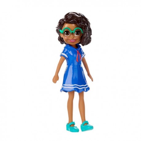 POLLY POCKET MUÑECO - VESTIDO AZUL CON BLANCO FWY19