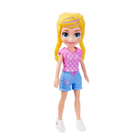 POLLY POCKET MUÑECA - BLUSA ROSA CON PUNTOS FWY19