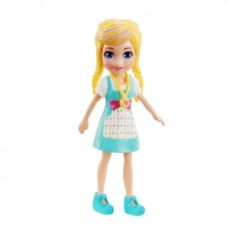 POLLY POCKET MUÑECA - VESTIDO AQUA Y PLAYERA BLANCA FWY19