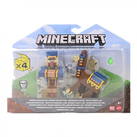 MINECRAFT 3.25" 2-PACK COMERCIANTE NOMADA Y LLAMA GTT53