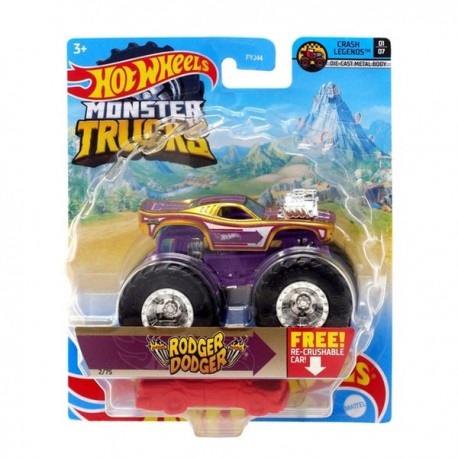 HOT WHEELS MONSTER TRUCKS - RODGER DODGER MORADO 1:64 FYJ44