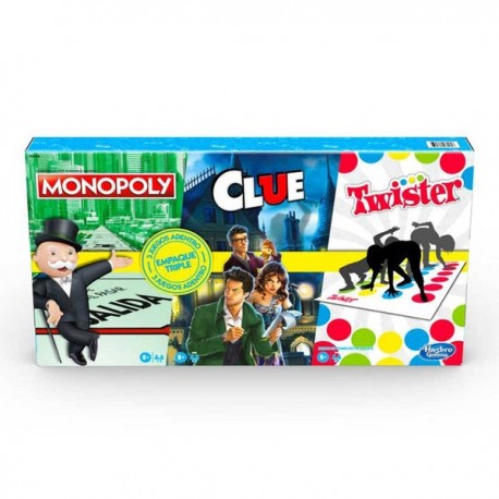 Juego de mesa Hasbro Games Pack triple Monopoly + Clue + Twister E9495